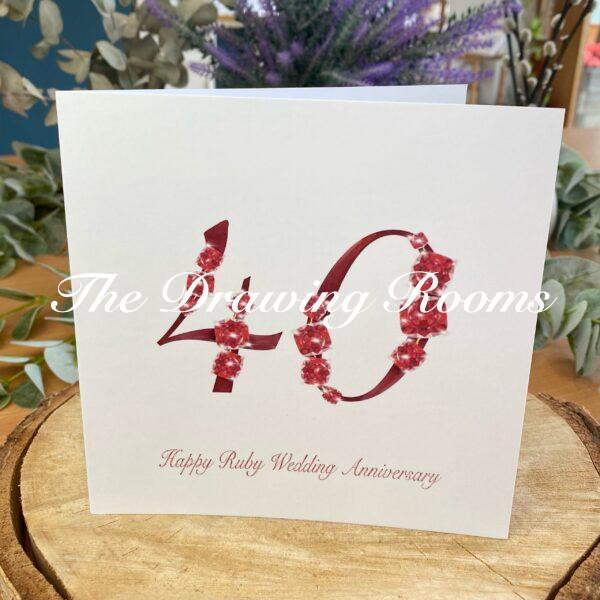 Happy 40th Ruby Wedding Anniversary Card